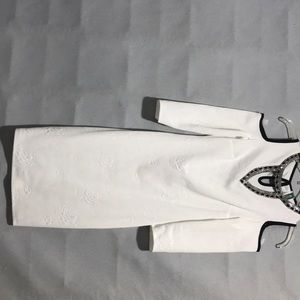 Elbow sleeve, open shoulder, tight mini dress